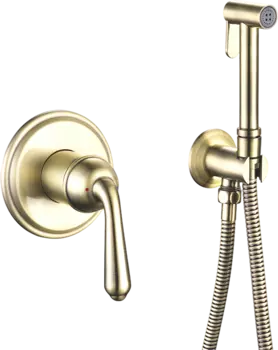 Гигиенический душ Rose R0205E со смесителем, С ВНУТРЕННЕЙ ЧАСТЬЮ, золото