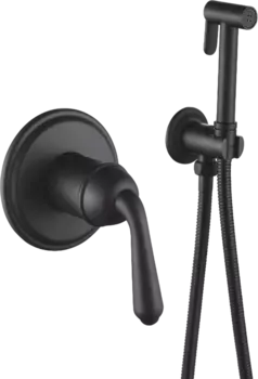 Гигиенический душ Rose R0205H со смесителем, С ВНУТРЕННЕЙ ЧАСТЬЮ, черный