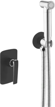 Гигиенический душ Rose R1305H со смесителем, С ВНУТРЕННЕЙ ЧАСТЬЮ, черный,хром