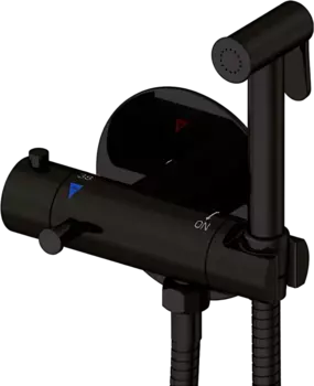 Гигиенический душ Rose R915H со смесителем, С ВНУТРЕННЕЙ ЧАСТЬЮ, черный