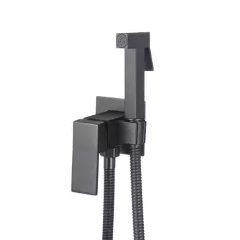 Гигиенический душ D-lin D183201-A со смесителем, С ВНУТРЕННЕЙ ЧАСТЬЮ, черный