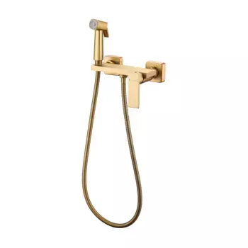 Гигиенический душ со смесителем Haiba HB5517-5, матовое золото