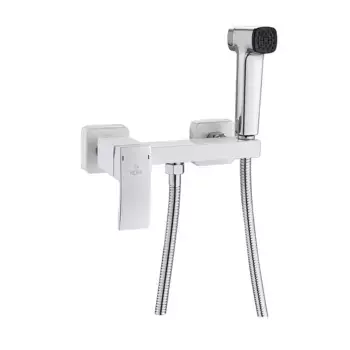 Гигиенический душ Rose R1505F-1 со смесителем, белый, хром