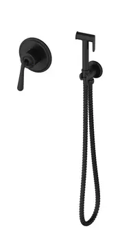 Гигиенический душ Wonzon & Woghand WW-88849008-MB со смесителем, С ВНУТРЕННЕЙ ЧАСТЬЮ, матовый черный