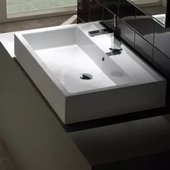 GLOBO CLASSIC Раковина 800х500 мм., с 1 отверстием для смесителя, с переливом, в комплекте с крепежом, цвет белый