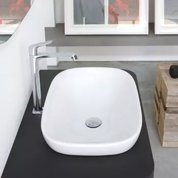 GLOBO Genesis Раковина встраиваемая без перелива 60x40 cм без отв. под смеситель, цвет: белый