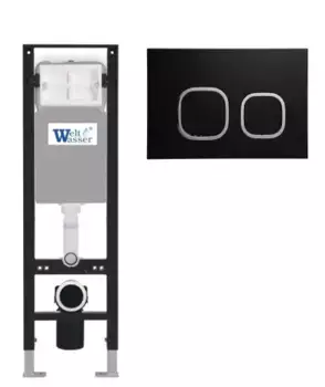 Инсталляция для подвесного унитаза WeltWasser WW Amberg 350 с кнопкой смыва черной матовой