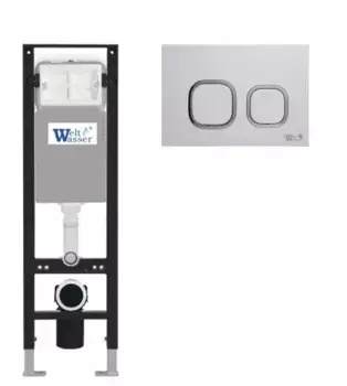 Инсталляция для подвесного унитаза WeltWasser WW Amberg 350 с кнопкой смыва хром матовый