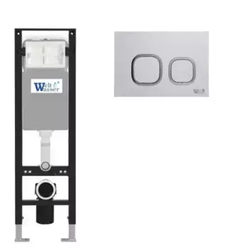 Инсталляция для подвесного унитаза WeltWasser WW Amberg 350 с кнопкой смыва белая, хром