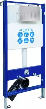 Инсталляция для унитаза Aquatek Slim 113x51 INS-0000007 клавиша матовая сталь