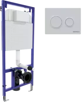 Инсталляция для унитазов Berges Novum O1 с кнопкой смыва белый