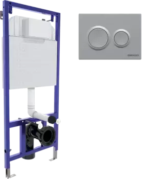 Инсталляция для унитазов Berges Novum O2 с кнопкой смыва хром матовый