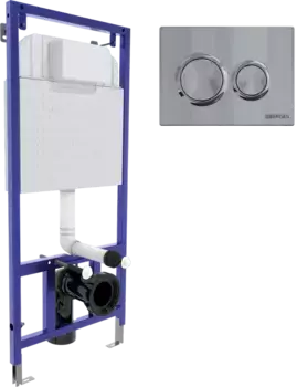 Инсталляция для унитазов Berges Novum O3 с кнопкой смыва хром глянец