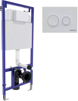 Инсталляция для унитазов Berges Novum O4 с кнопкой смыва белый матовый