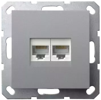 Интернет розетка Jasmart двойная S разъем RJ45х2 (8/8) G6106S