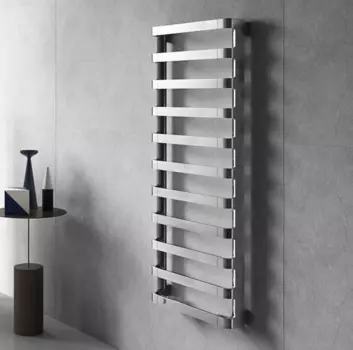 IRSAP STEP E Полотенцесушитель электрический 500x1255x107 мм., 11 плоских трубок, мощность 450 ватт, цвет хром (Спеццена со склада!)