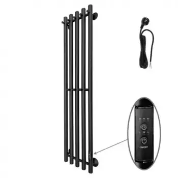 Полотенцесушитель электрический Маргроид Inaro 120х24 R, с крючками, черный матовый