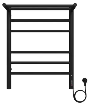 Полотенцесушитель электрический Terminus Аврора П6 450х600, с полкой, черный муар