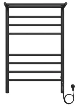 Полотенцесушитель электрический Terminus Аврора П8 500х800, с полкой, черный муар