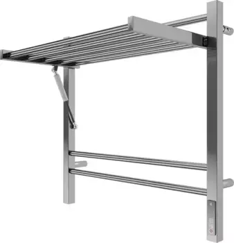Электрический полотенцесушитель Terminus Горизонт П8 600x600 с полкой Нержавеющая сталь
