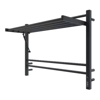 Полотенцесушитель электрический Terminus Горизонт П8 800x600, с полкой, черный муар