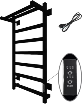 Полотенцесушитель электрический Тругор Пэк сп 20 П 80x50 с выключателем, черный