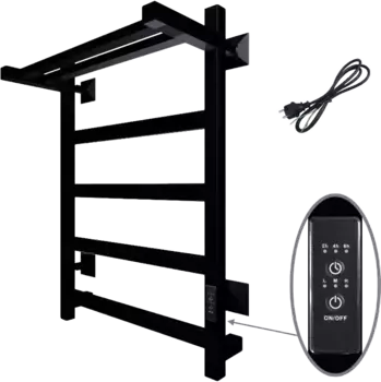 Полотенцесушитель электрический Тругор Пэк сп 20 П 60x50 с выключателем, черный