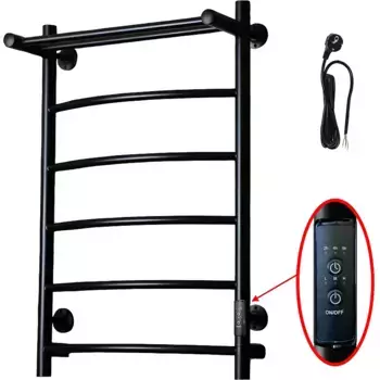 Полотенцесушитель электрический Тругор Пэк сп 5 П 80х50 с выключателем, черный