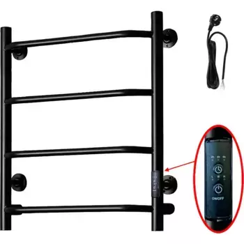 Полотенцесушитель электрический Тругор Пэк сп 6 60х50 с выключателем, черный