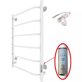Полотенцесушитель электрический Тругор Пэк сп 6 80х50 с выключателем, белый