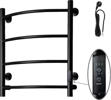 Полотенцесушитель электрический Тругор Пэк сп 5 60х50 с выключателем, черный