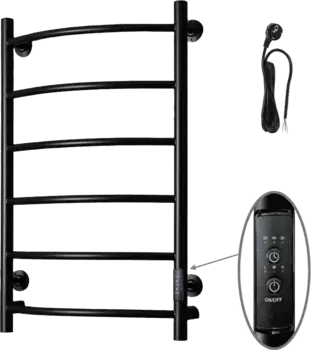 Полотенцесушитель электрический Тругор Пэк сп 5 80х50 с выключателем, черный