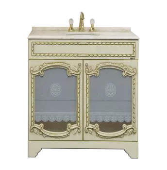 Тумба под раковину Misty Элис 80 бежевая с золотом