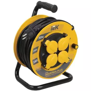 Катушка УК30 с термозащитой 4 места 2P+PE/30м 3х1,5мм2 IP44 INDUSTRIAL PLUS IEK WKP15-16-04-30-44