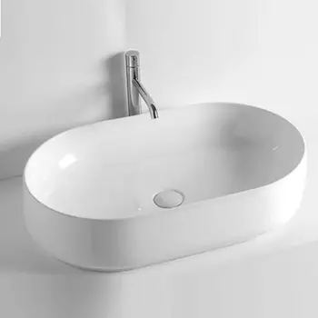 KERASAN F10 Раковина накладная 70х44 см, без отв под смеситель, цвет белый