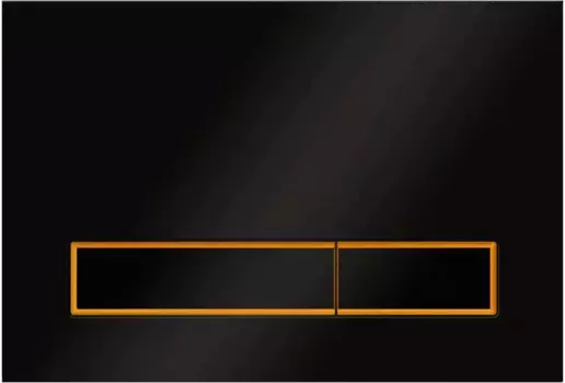 Клавиша смыва Veconi Square черный матовый - золото