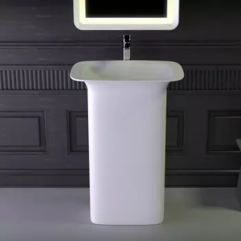 KNIEF Glam Раковина отдельностоящая 60х45х86 cm, выпуск в пол, цвет белый матовый (СПЕЦЦЕНА!)