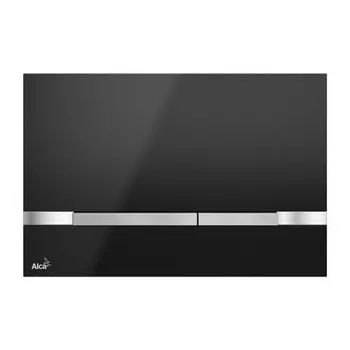 Кнопка смыва AlcaPlast хром (STRIPE-BLACK)