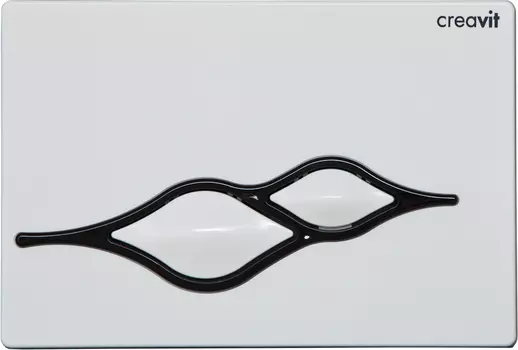 Кнопка смыва Creavit Ufo, бело-черная