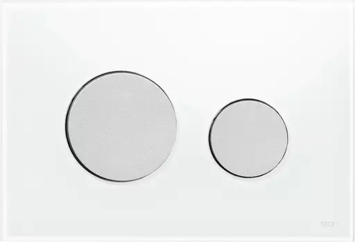 Кнопка смыва TECE Loop 9240659 белое стекло, кнопка матовый хром