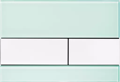 Кнопка смыва TECE Square 9240803 зеленое стекло, кнопка белая