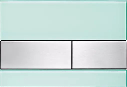 Кнопка смыва TECE Square 9240804 зеленое стекло, кнопка сатин