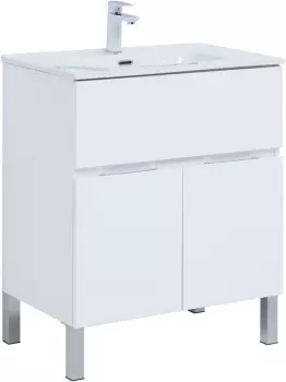 Компл.2 - Тумба Алвита new 70 напольная 1 ящ., 2 дв. цв.белый матовый (303901)