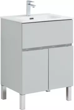 Компл.3 - Тумба Алвита new 60 напольная 1 ящ., 2 дв. цв. серый (277548)