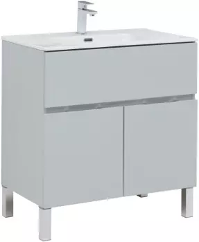 Компл.3 - Тумба Алвита new 80 напольная 1 ящ., 2 дв. цв.серый (277552)