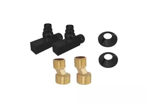 Монтажный набор AQUATEK квадратный вентиль, черный муар