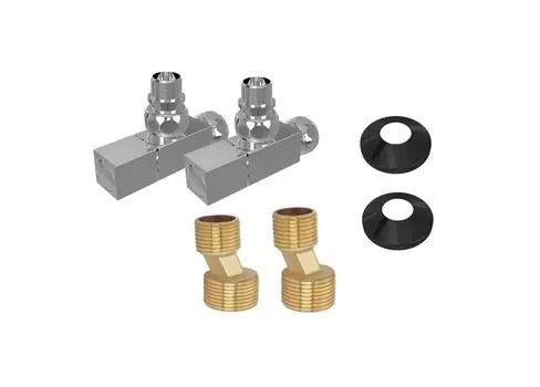 Монтажный набор AQUATEK квадратный вентиль, хром