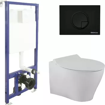 Комплект Berges Wasserhaus Novum кнопка чёрная 043229