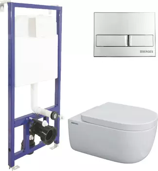 Комплект Berges Wasserhaus Novum кнопка хром 043233