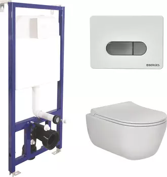 Комплект Berges Wasserhaus Novum кнопка хром/белая 047237